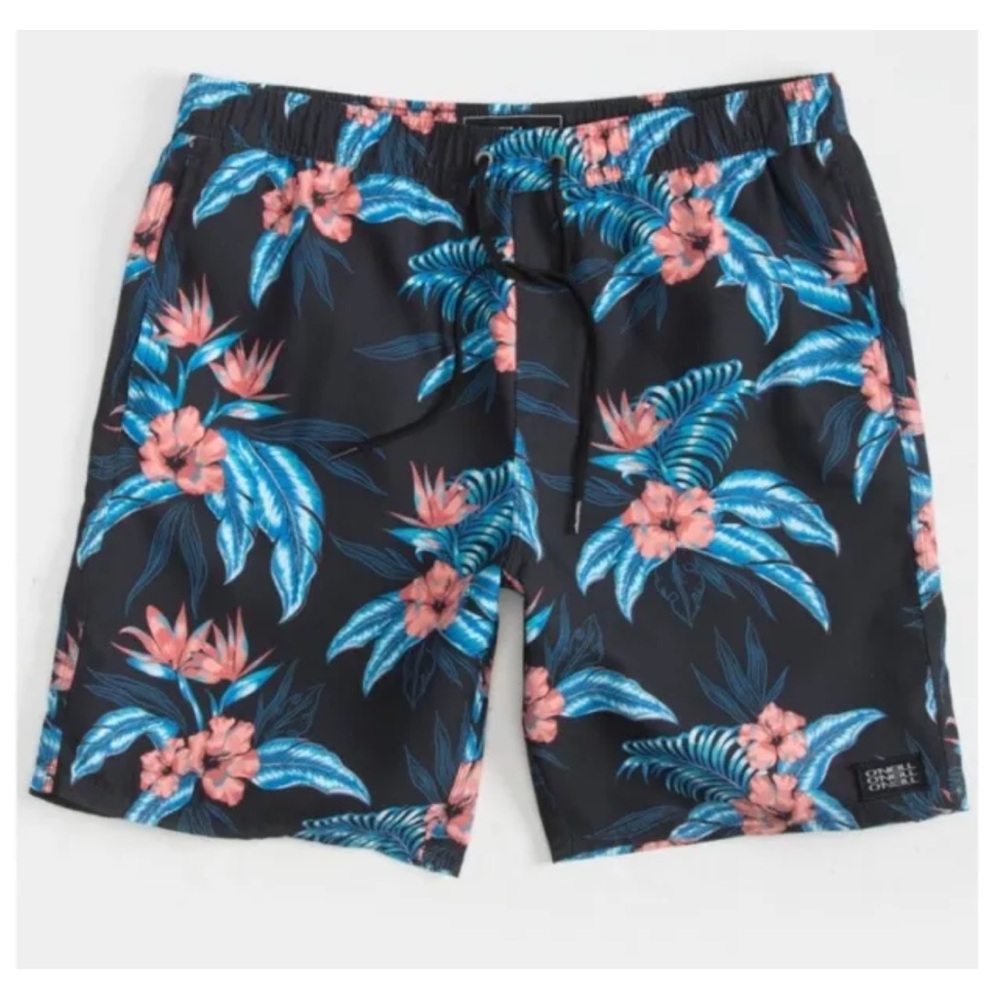 O'NEILL TROPIC JAM HAWAIIAN FLORAL SWIM VOLLEY TRUNKS SHORTS MEN’S SIZE SMALL